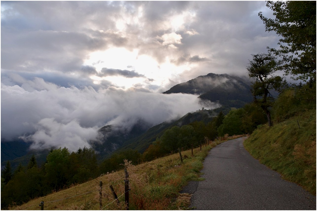 mountain landscape misty, mist, panoramic view, haute-savoie, street mountain, nature, clouds, panorama, mountains, alpine pasture, cloudy sky, grey clouds, humidity, atmosphere, weather, humid, mountains, humidity, humidity, humidity, humidity, humidity